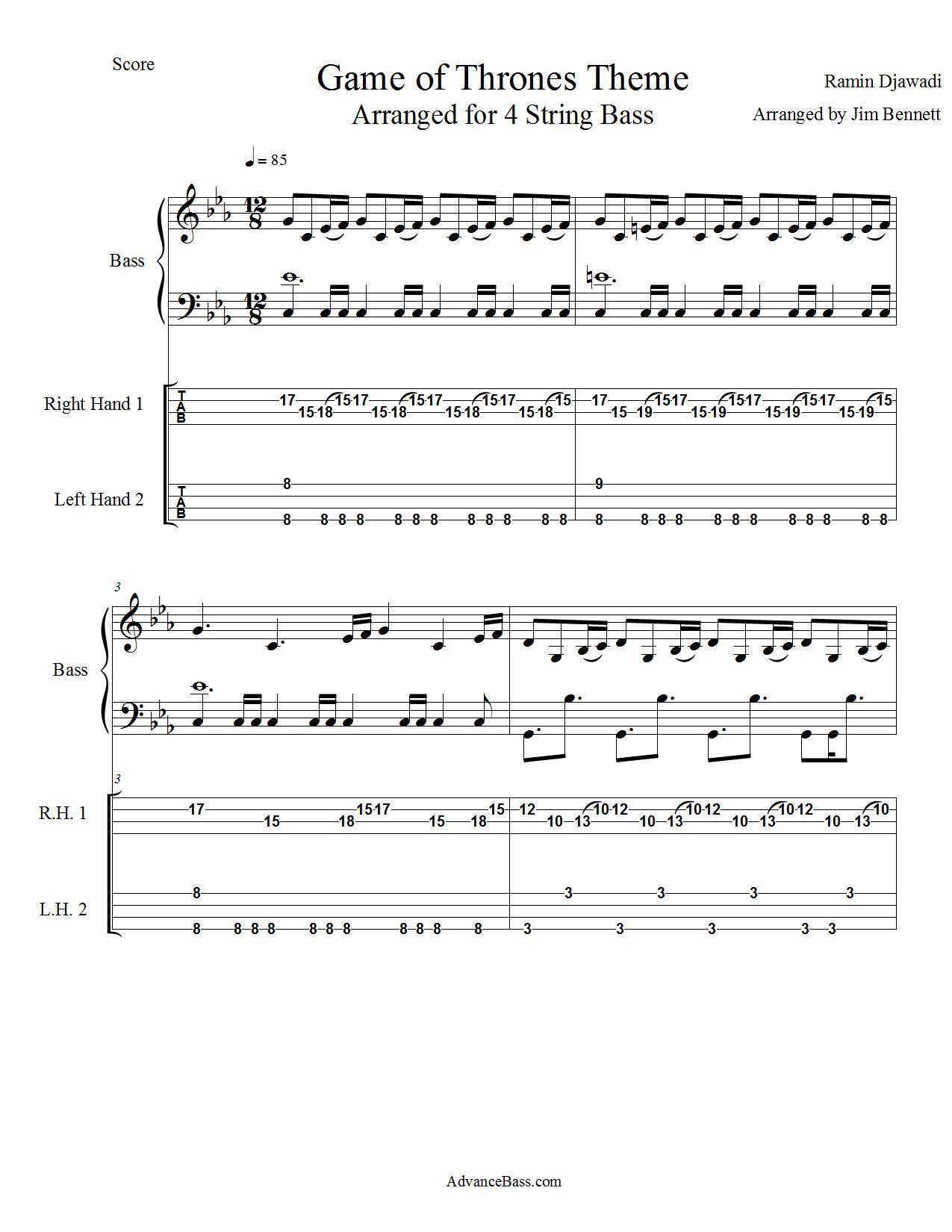 Game Of Thrones 4 String Bass